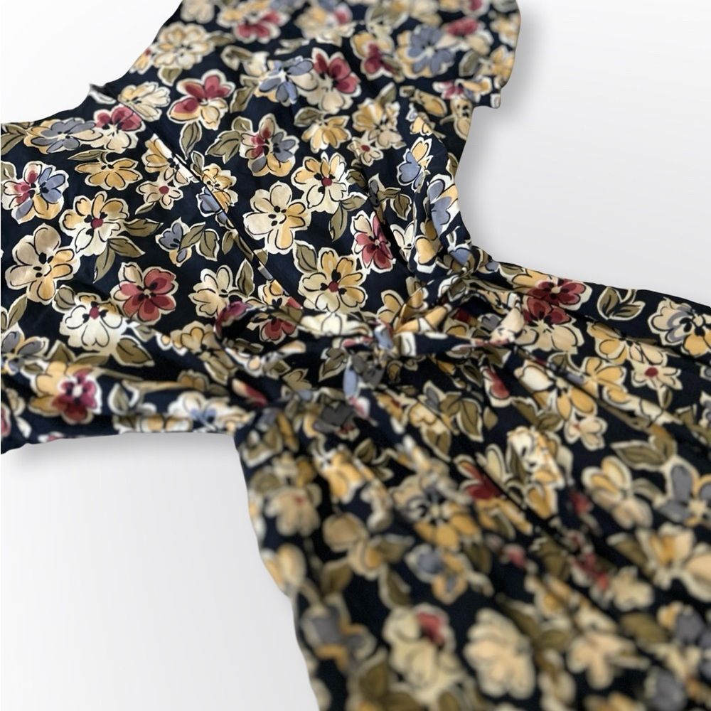 VTG 90s Blue Floral Cap Sleeve Button Front Maxi Dress, S Cottagecore Butter Mom - Picture 5 of 8